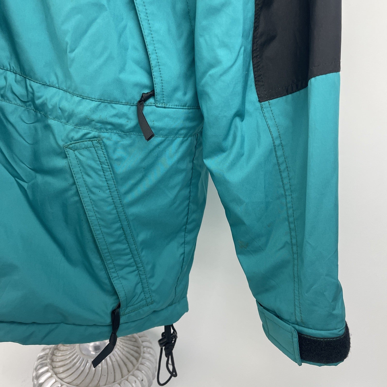 The North Face Hooded Rain Ski Jacket Outer Shell Size Women’s S / P Teal Green
