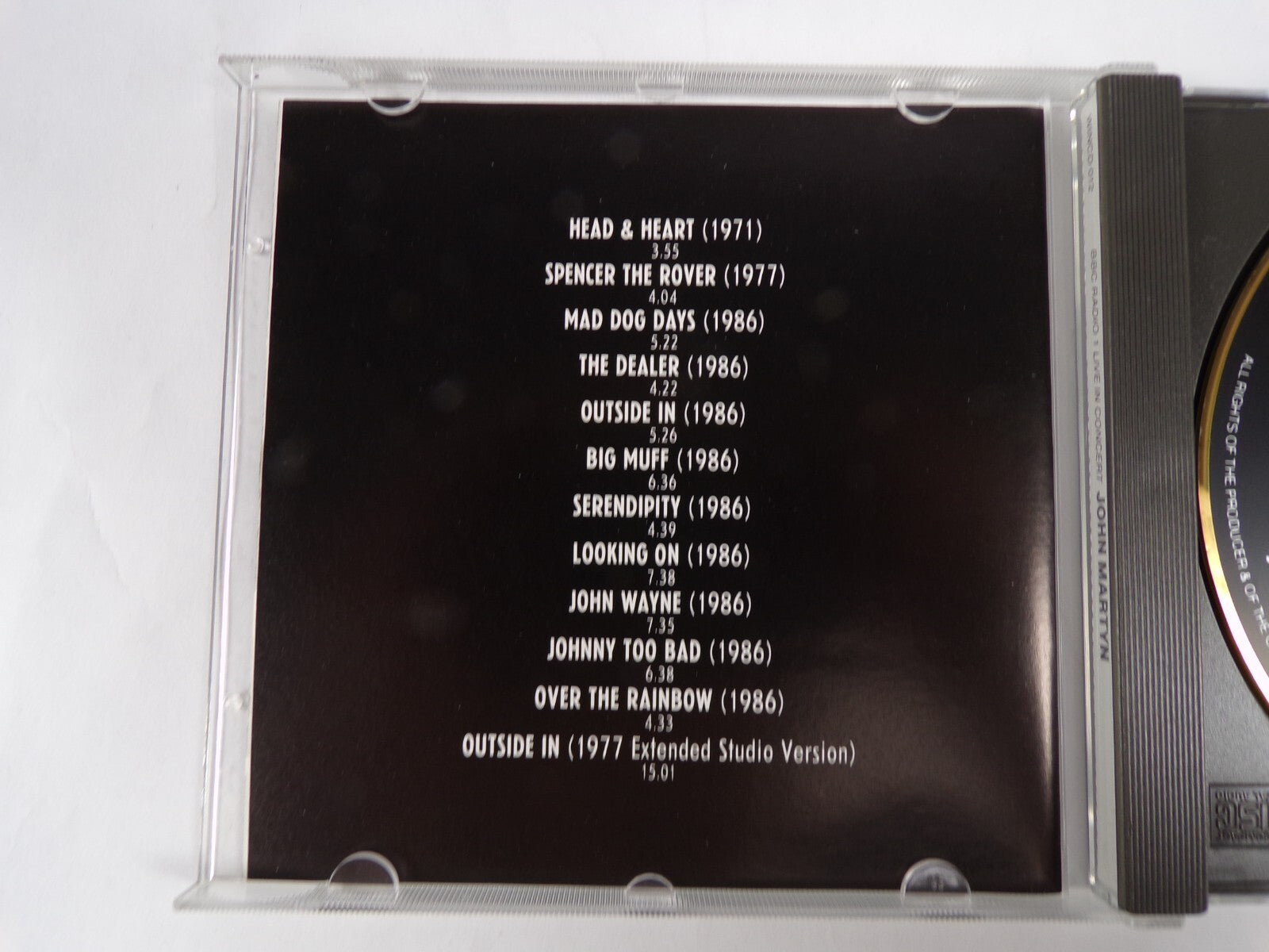John Martin BBC Radio 1 Live In Concert CD #26