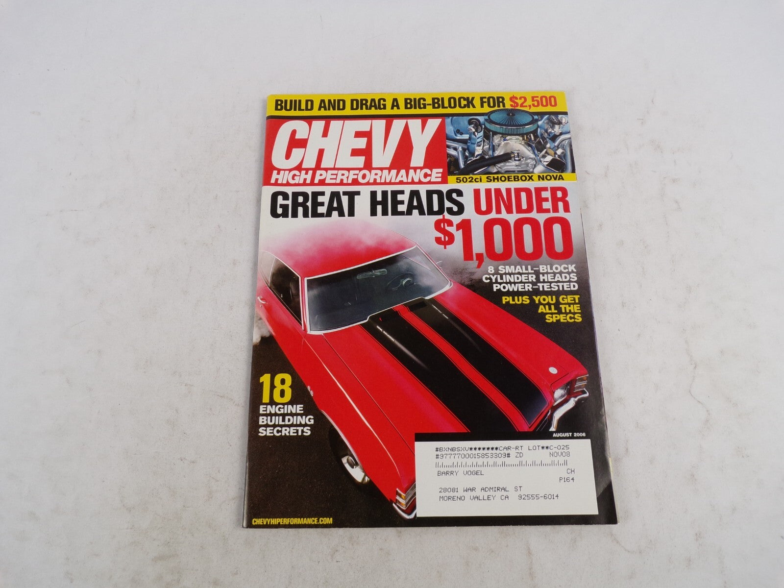 August 2006 Chevy High Performance Great Heads Under $1000 Build And Drag A Big