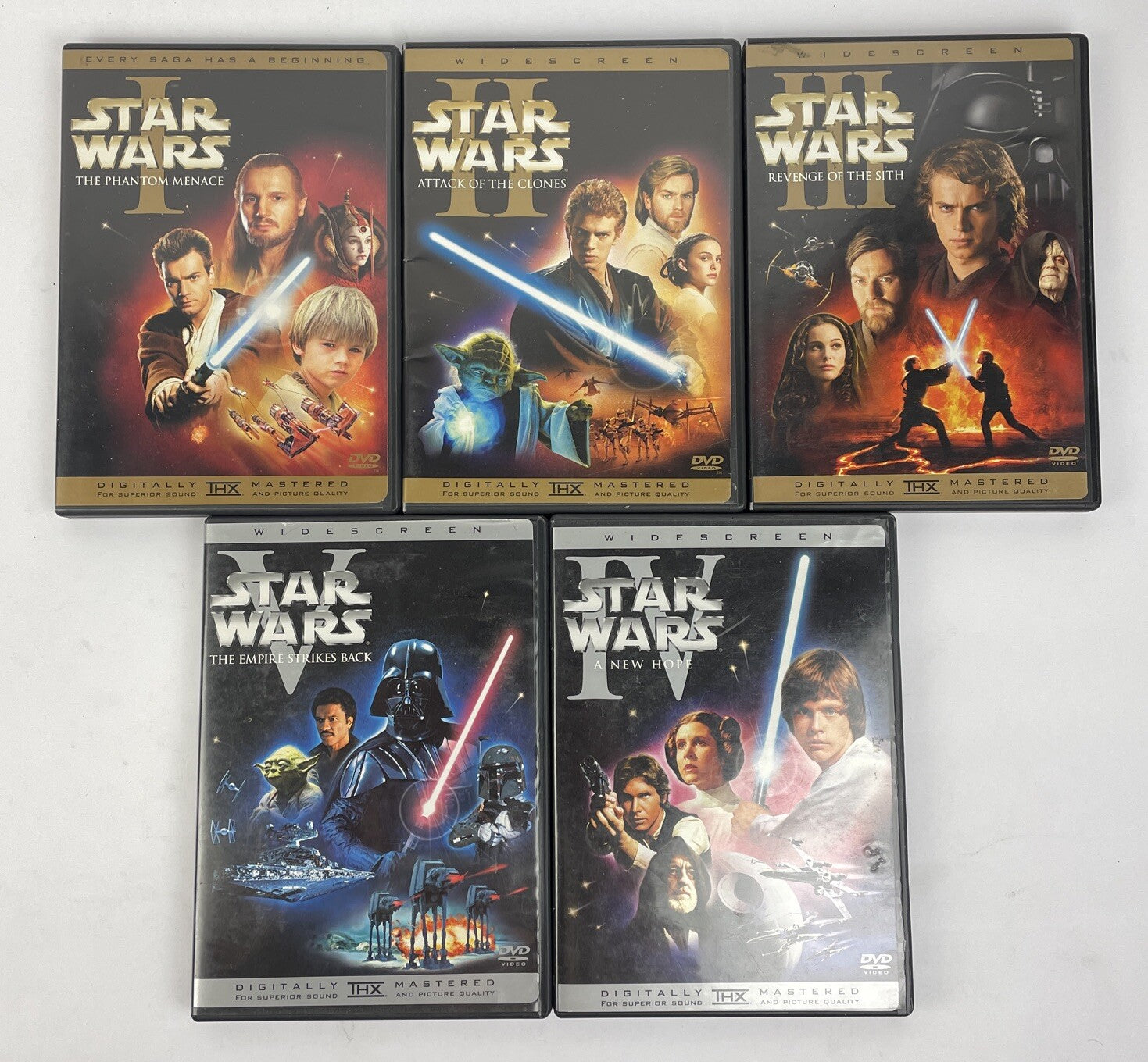 5 x Star Wars DVD - I , II , III , IV , V  THX  Digitally Mastered - Guaranteed