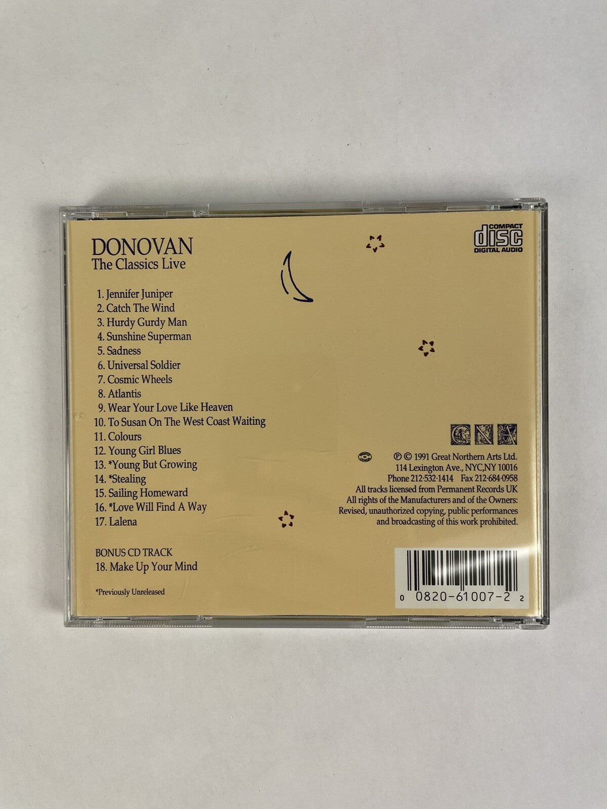 The Classics Live - Donovan (1996, Great Northern Arts) CD #7