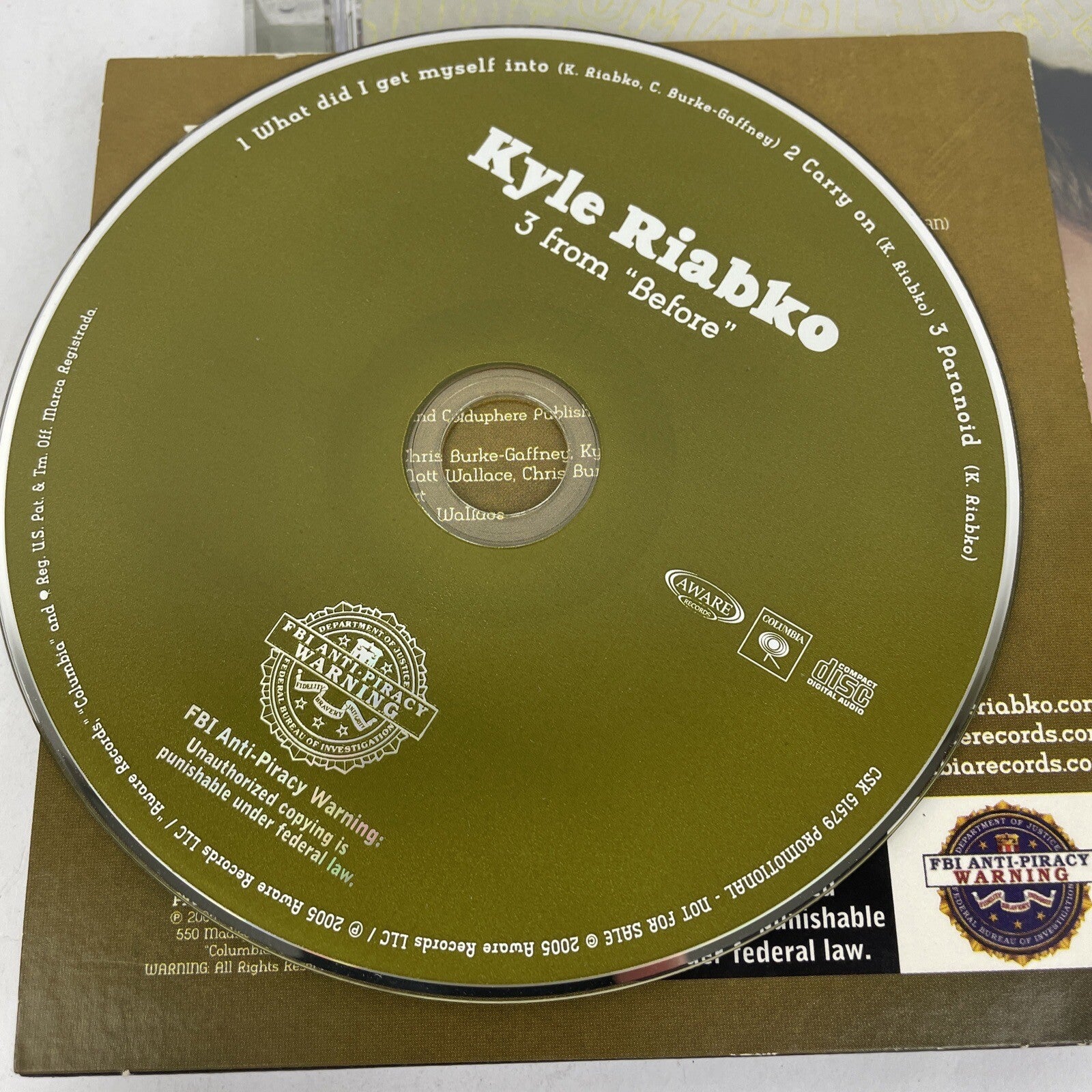 Kyle Riabko ‎– Before I Speak   [Digital Audio CD, 2005] + 3 From Before 2005