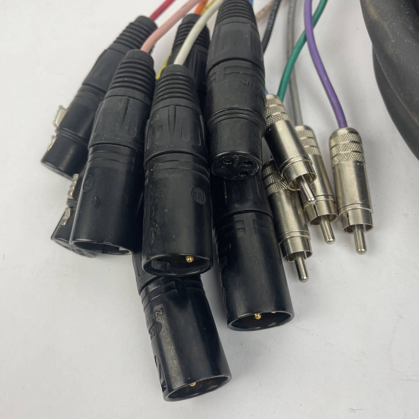 12 Channel Male 1/4" Phone to 3-Pin Neutrik XLR Black Female Male Snake Cable