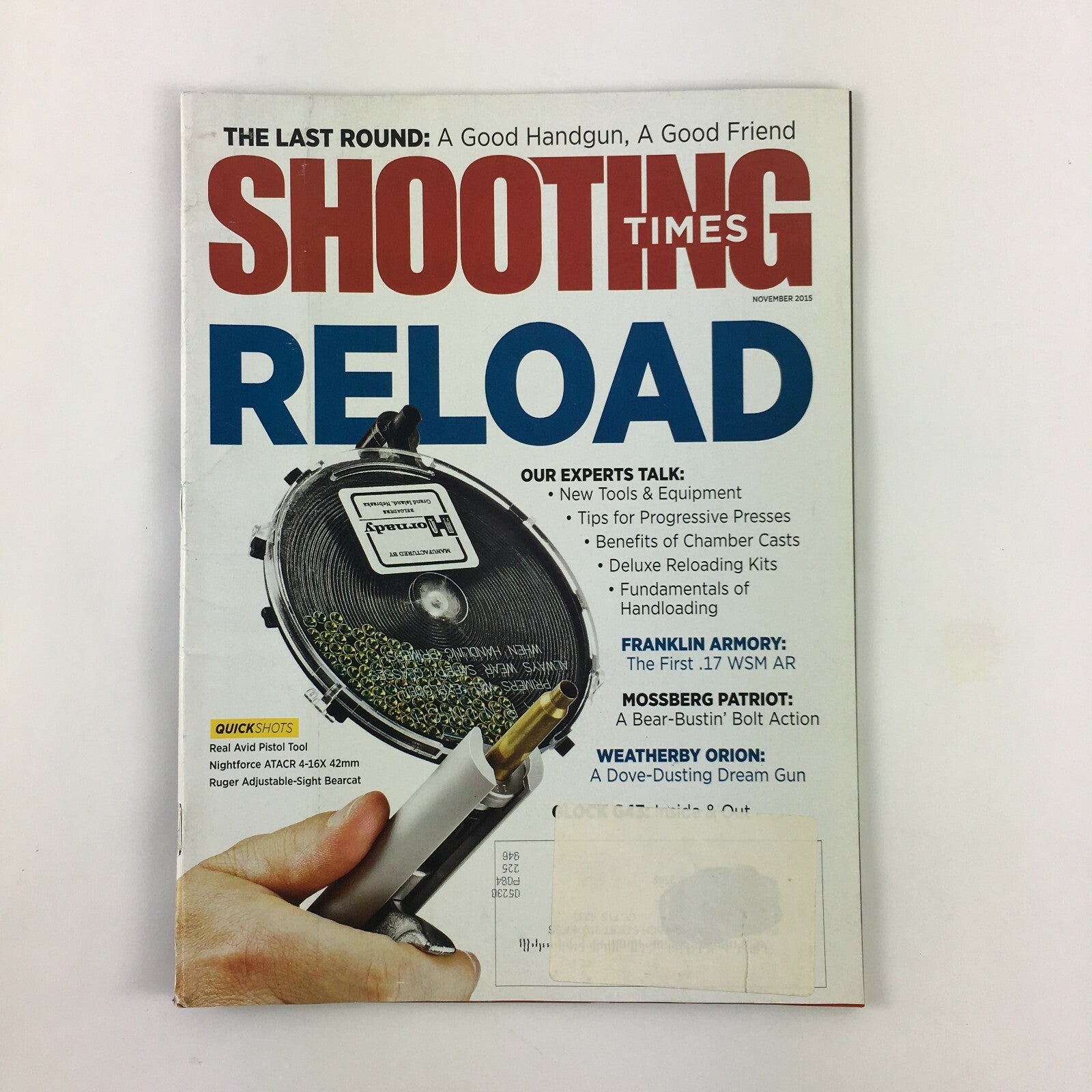 November 2015 Shooting Times Reload Magazine Franklin Armory First .17 WSM AR