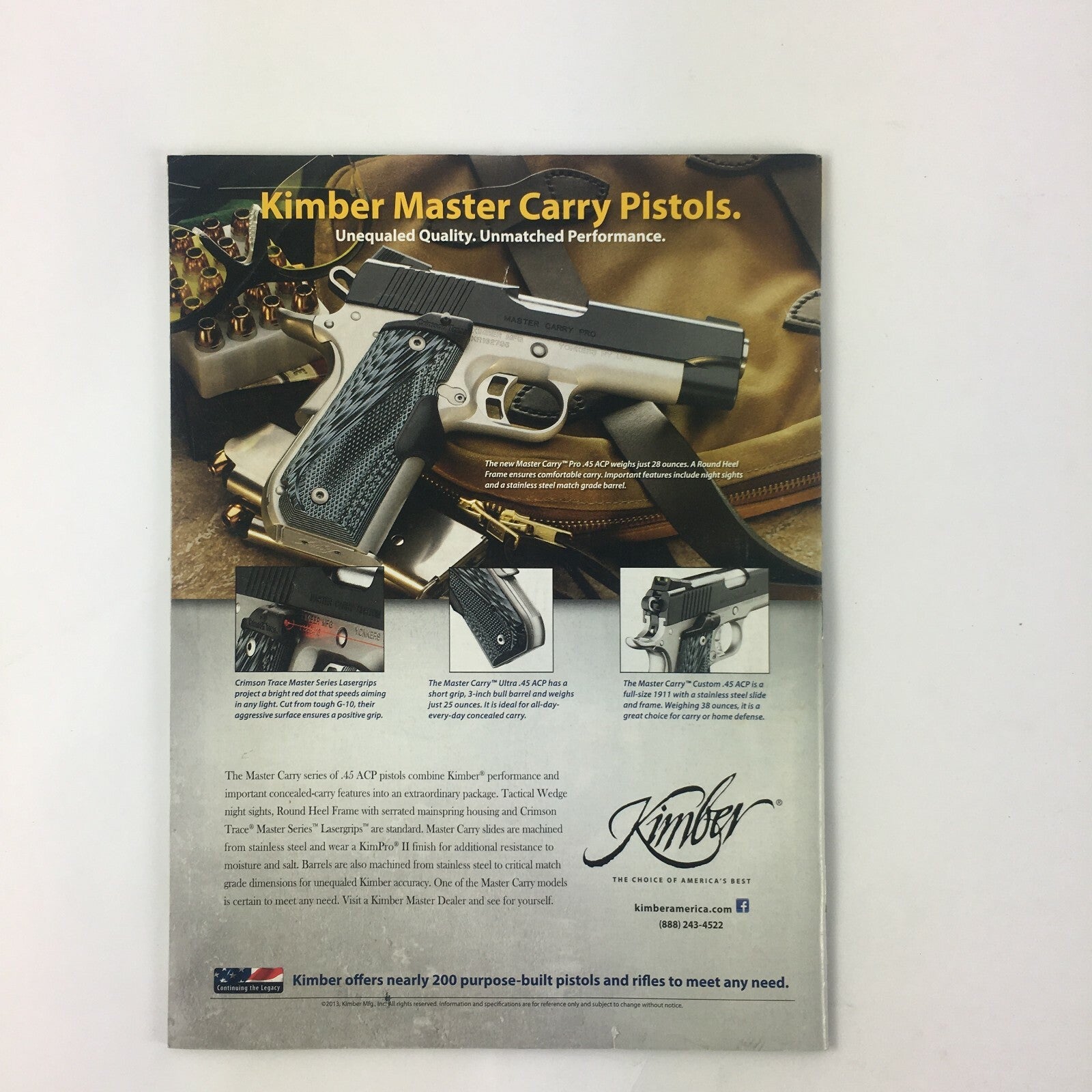 December 2013 Guns Magazine Mighty & Tiny Auto-Ord 1911 .45 ACP .22 WMR & LR
