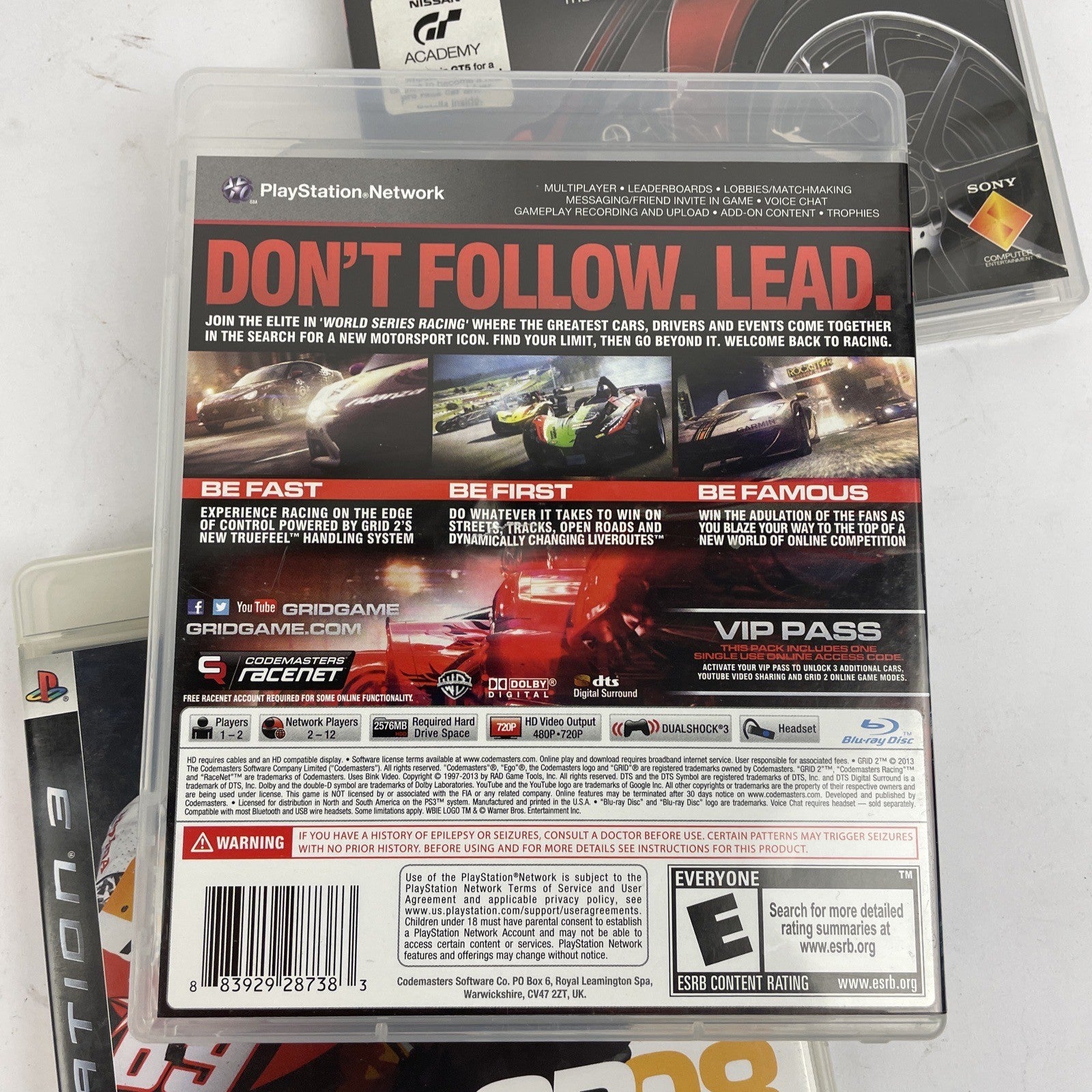 3 x PS3 Gran Turismo 5 GRID2 MOYOGP08 ( Sony PlayStation 3, 2012 ) W/ Manual (s)