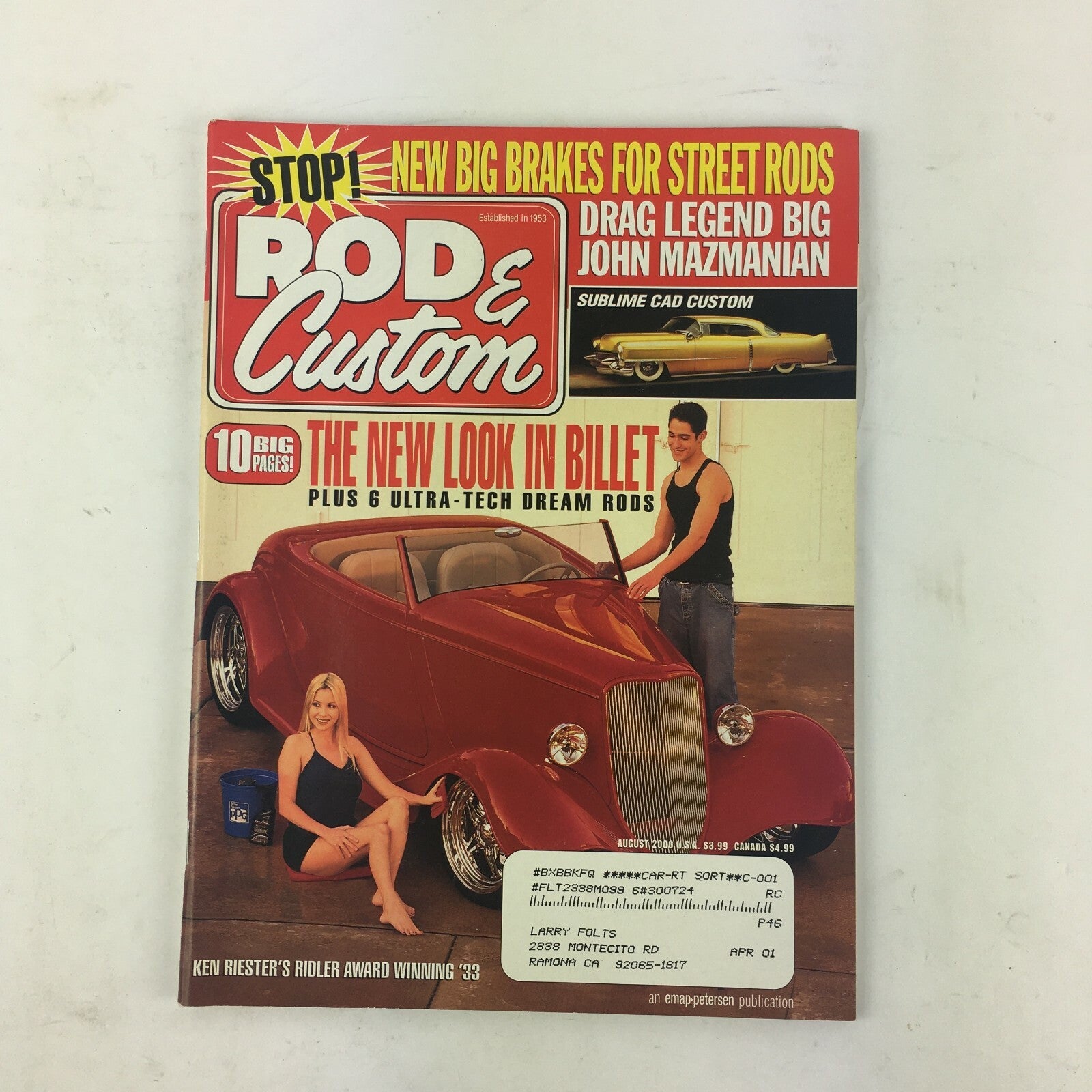 August 2000 Rod & Custom Magazine The New Look in Billet G Ultra-Tech Dream Rods