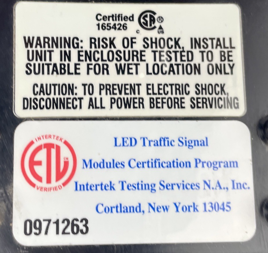 Traffic Signal Light 12" OEM DIALIGHT Yellow Arrow LED Lense Gasket NOS