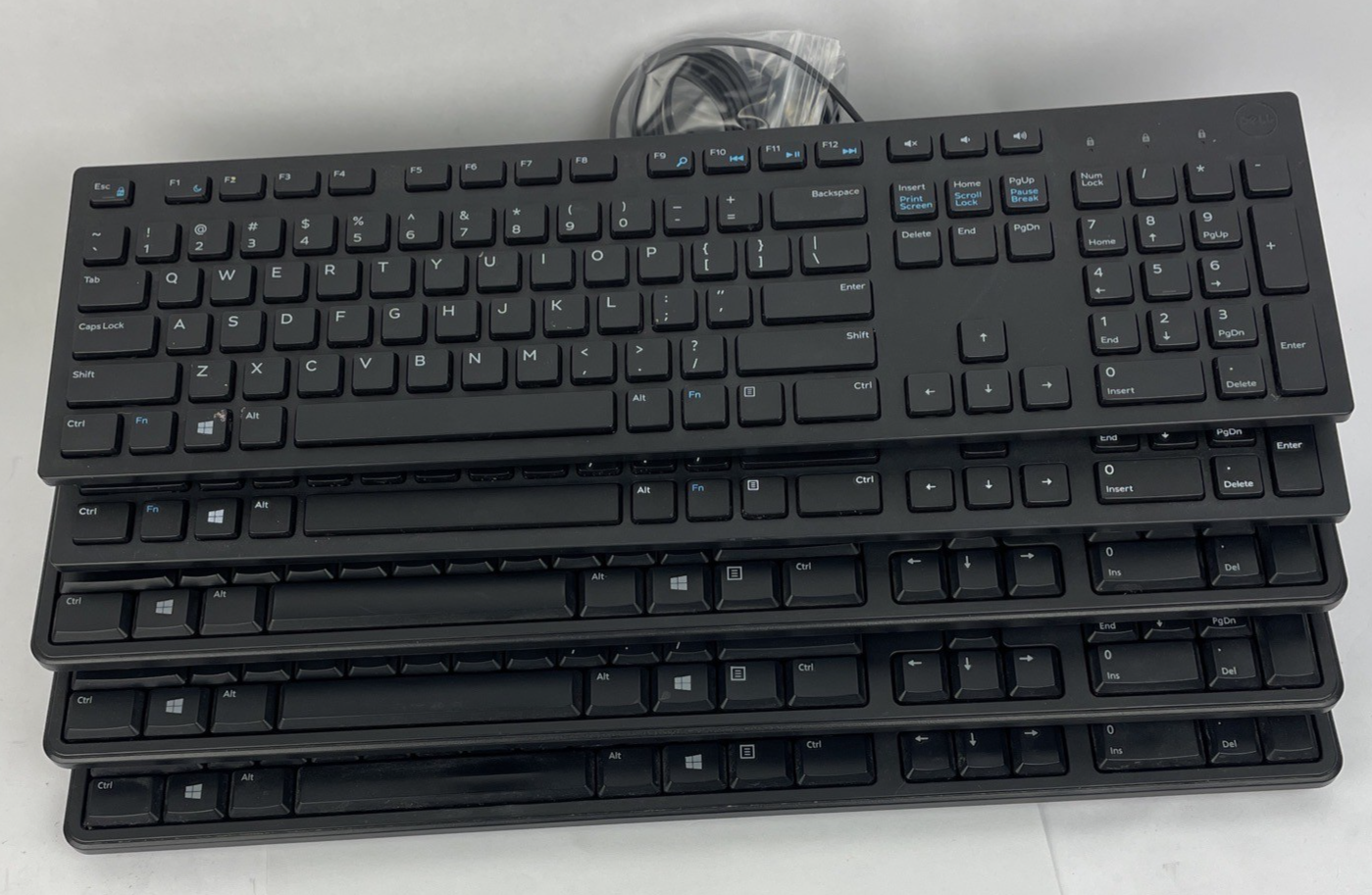 Dell Multimedia Wired Keyboard (s) - Black Lot of 5 - 2 x KB216 - 3 x KB4021 VGC