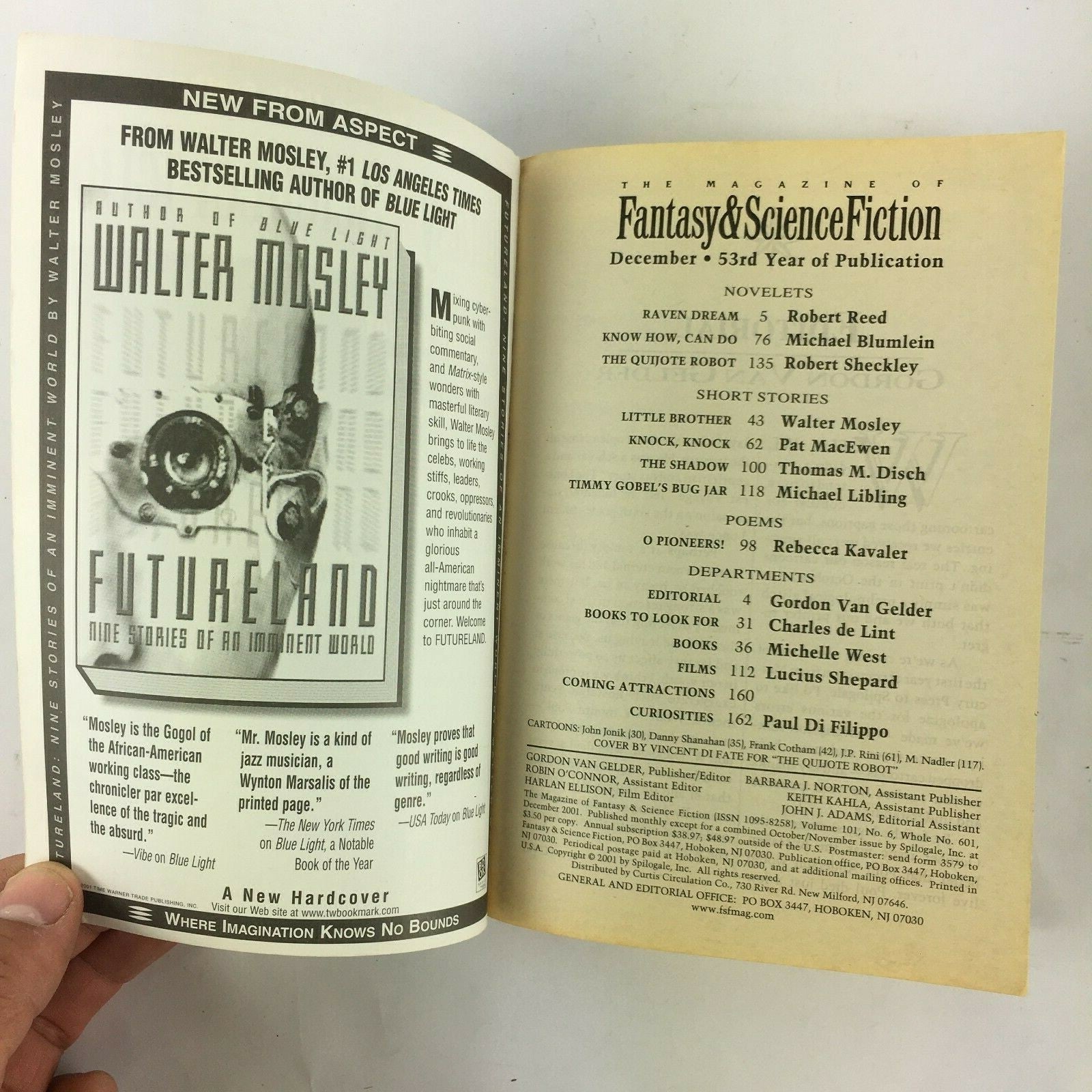 December Fantasy&Science Fiction Magazine The Quijote Robot Thomas M.Disch