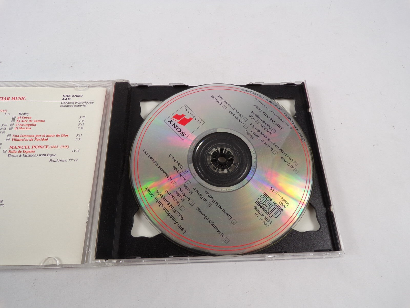 Latin American Guitar Music By Barrios & Ponce John WilliamsCD#44