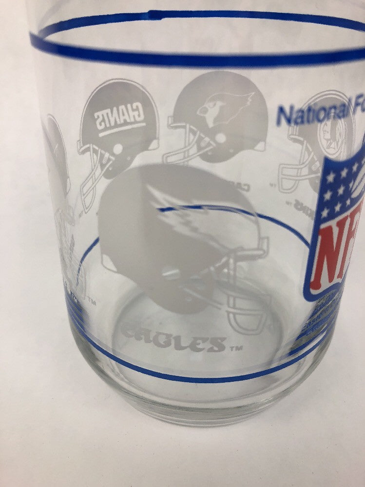 Lot of 8 VINTAGE NFL NFC EASTERN DIVISION GLASS - EAGLES REDSKINS COWBOYS GIANTS