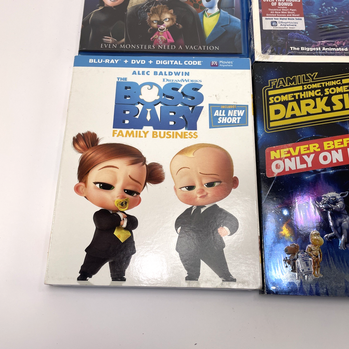 Animated Blu-ray DVD Lot Lion King, Dragon 2, Family Guy, Finding Dory Boss Baby
