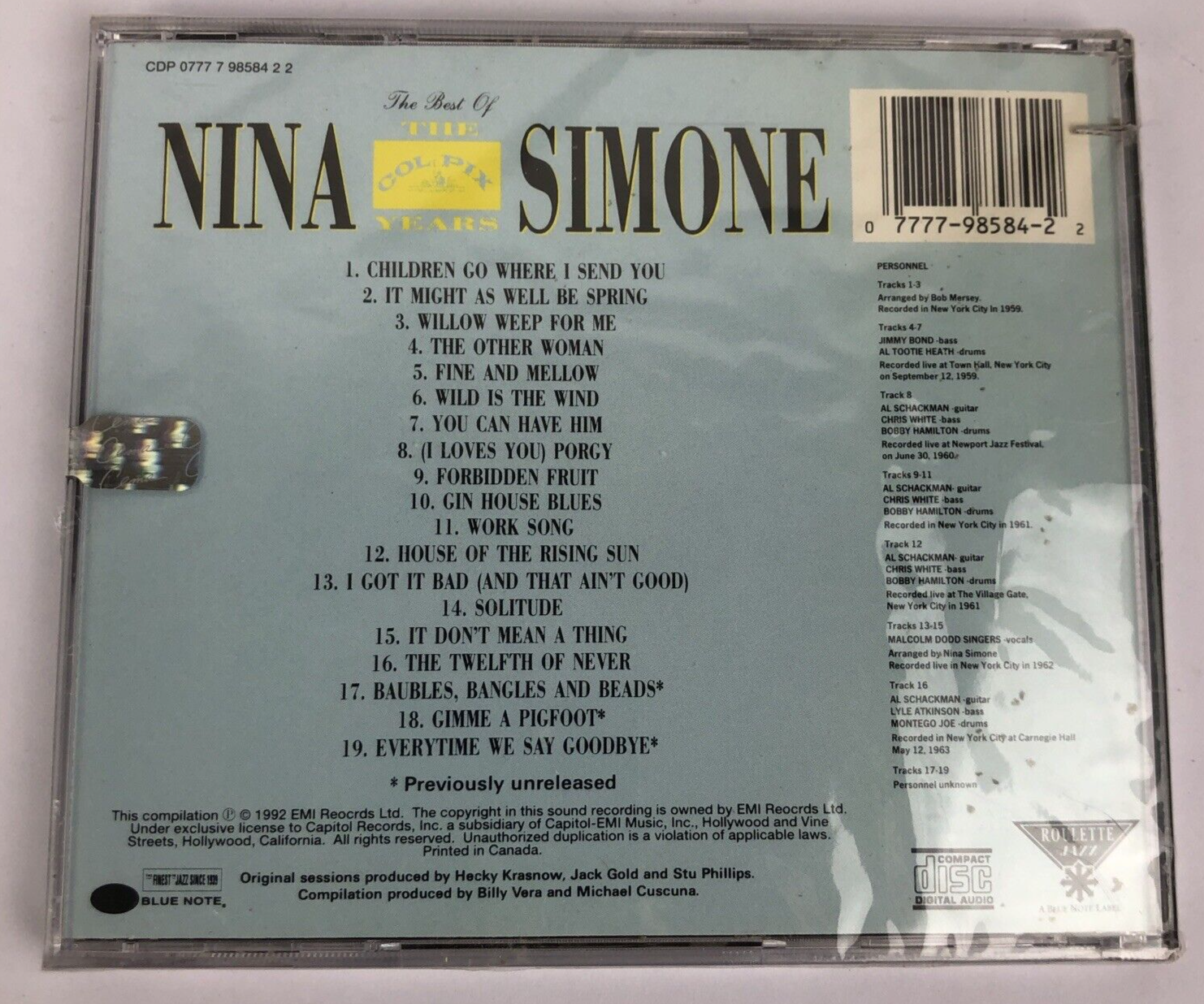 The Best Of Nina Simone : The Colpix Years, Nina Simone, New  Sealed CD - #57