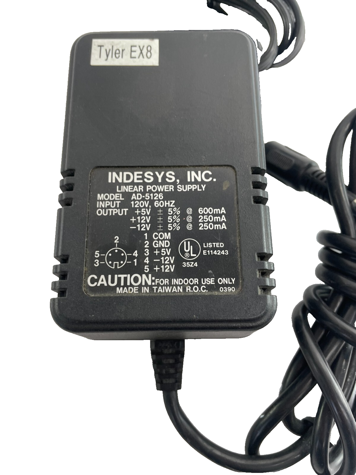 Geniune Indesys Inc AD-5126 Outptuat 5/12V 0.6/0.25A Power Supply Adapter #A97