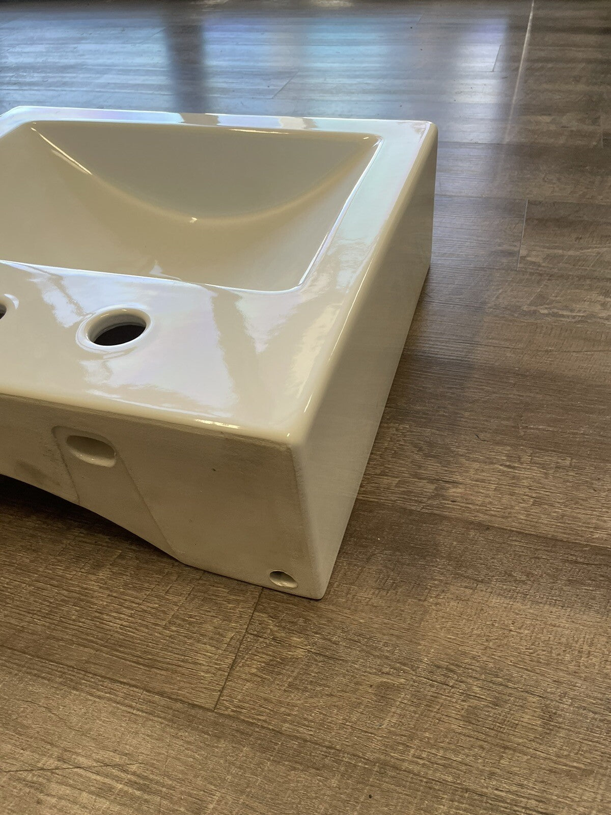 Scarabeo Bathroom  Square White Ceramic Wall Mounted or Vessel Sink 8025/B