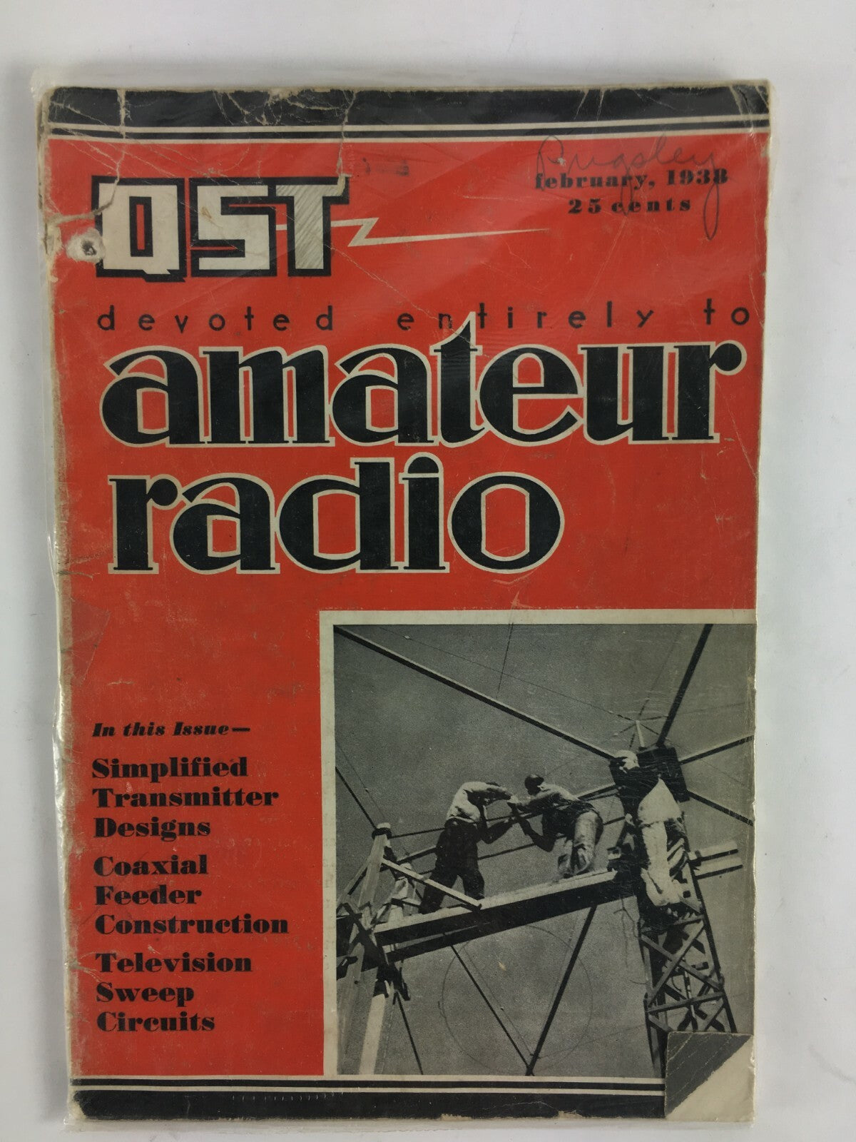February 1938 QST Amateur Radio Magazine Simplified Transmitter Design 