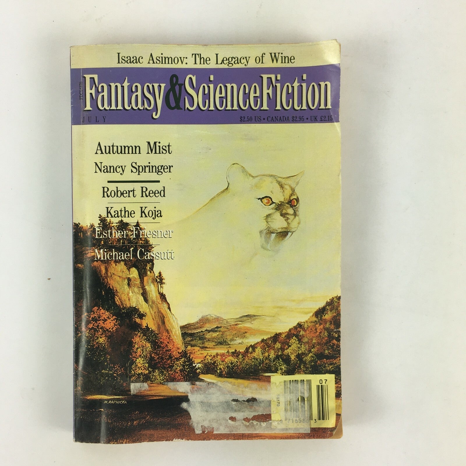 2007 July Fantasy & ScienceFiction Isaac Asimov The Legacy of Wine Autumn Mist 