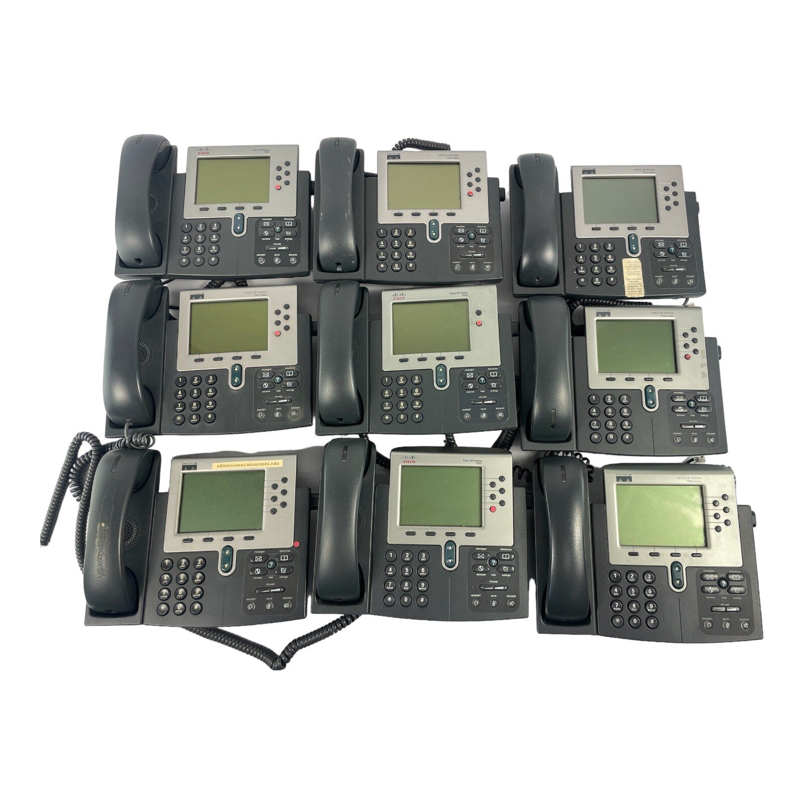 Lot of 9 Cisco IP 7900 7960 7945 PoE VoIP Business Office Phone Handset CP-7960G
