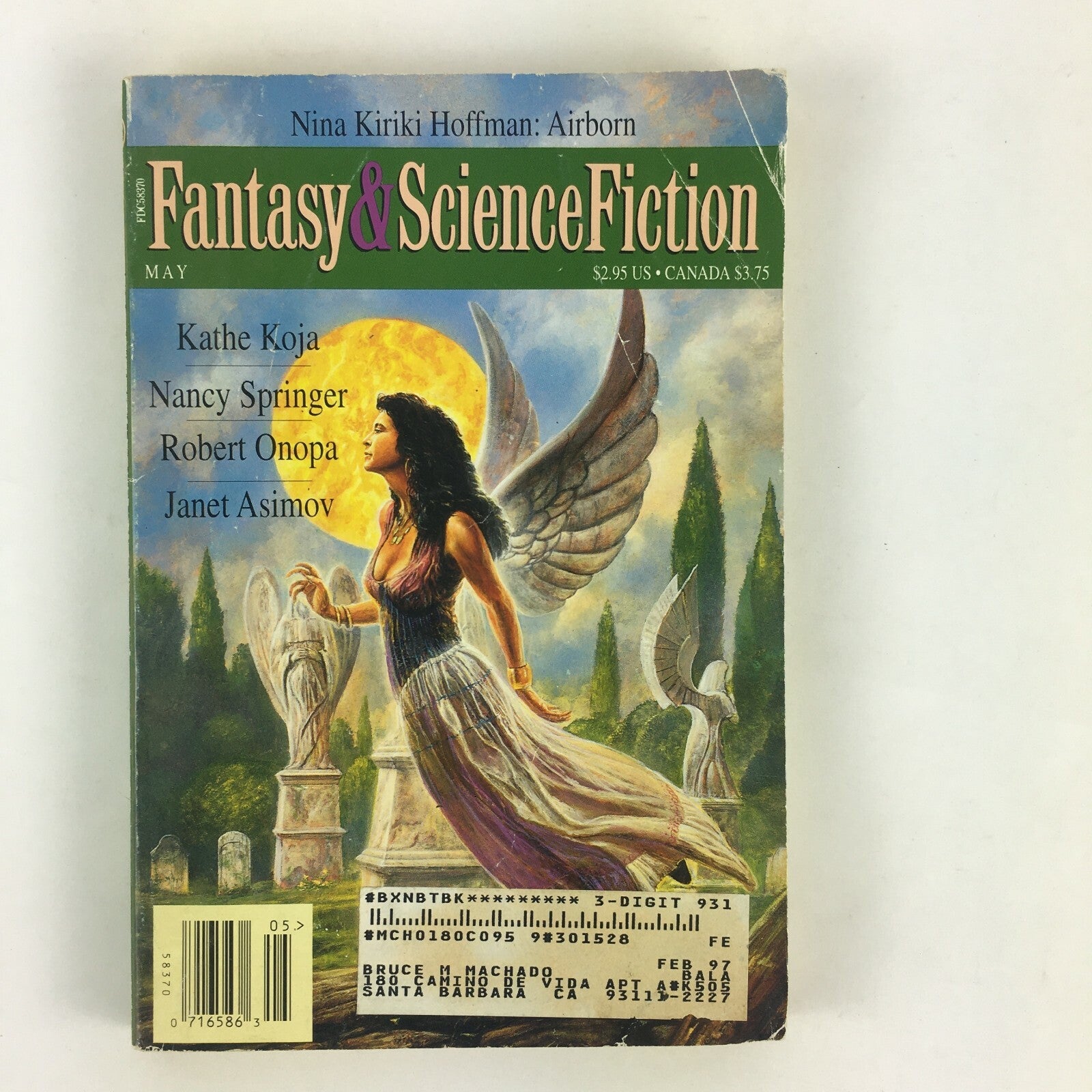 May Fantasy & Science Fiction Kathe Koja Nancy Springer Robert Onopa Nina Kiriki