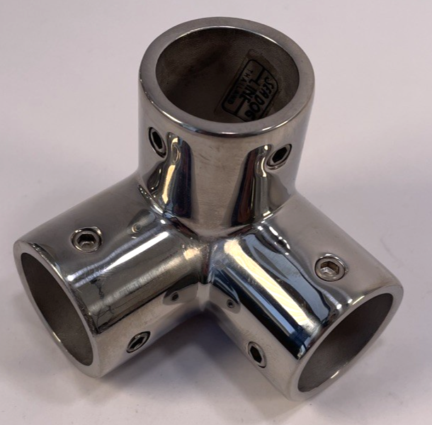 SEADOG 316 Stainless Steel Boat Handrail Rail Tee Fitting 1" ID 90 Degree 3 Way