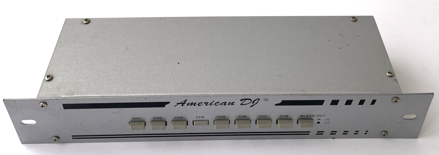 American DJ 8 Channel w Blackout DMX Switcher 3 Pin XLR Male Connection Out
