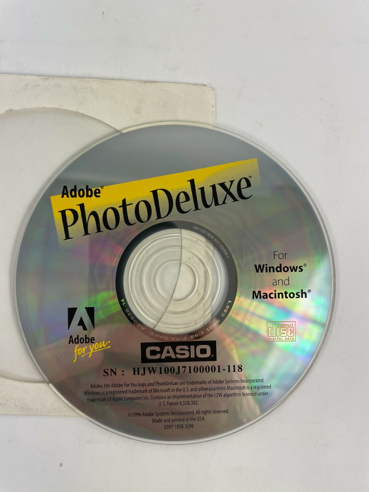 Adobe Photo Deluxe Casio HJW100J7100001-118 For Windows and Macintosh