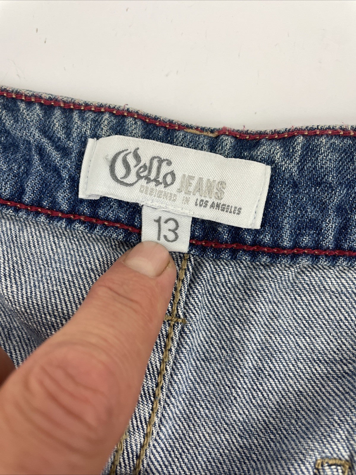 PELLO Los Angeles Wide Leg Jeans 13 Grey Distressed Raw Hem High Rise Y2K Grunge