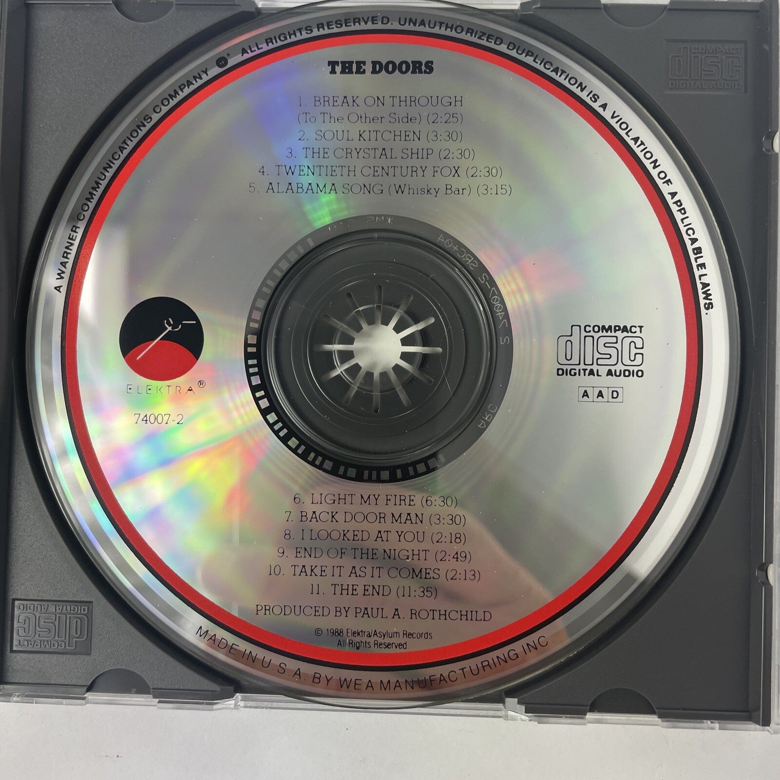 The Doors Self Titled CD  (Elektra, 1988)  #29 