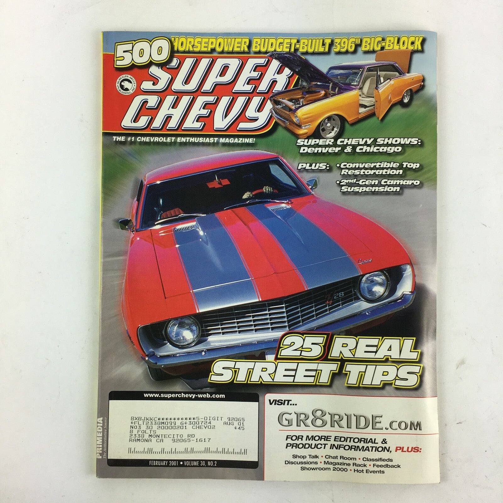 February 2001 Volume 30 Super Chevy Magazine 25 Real Street Tips  Denver&Chicago