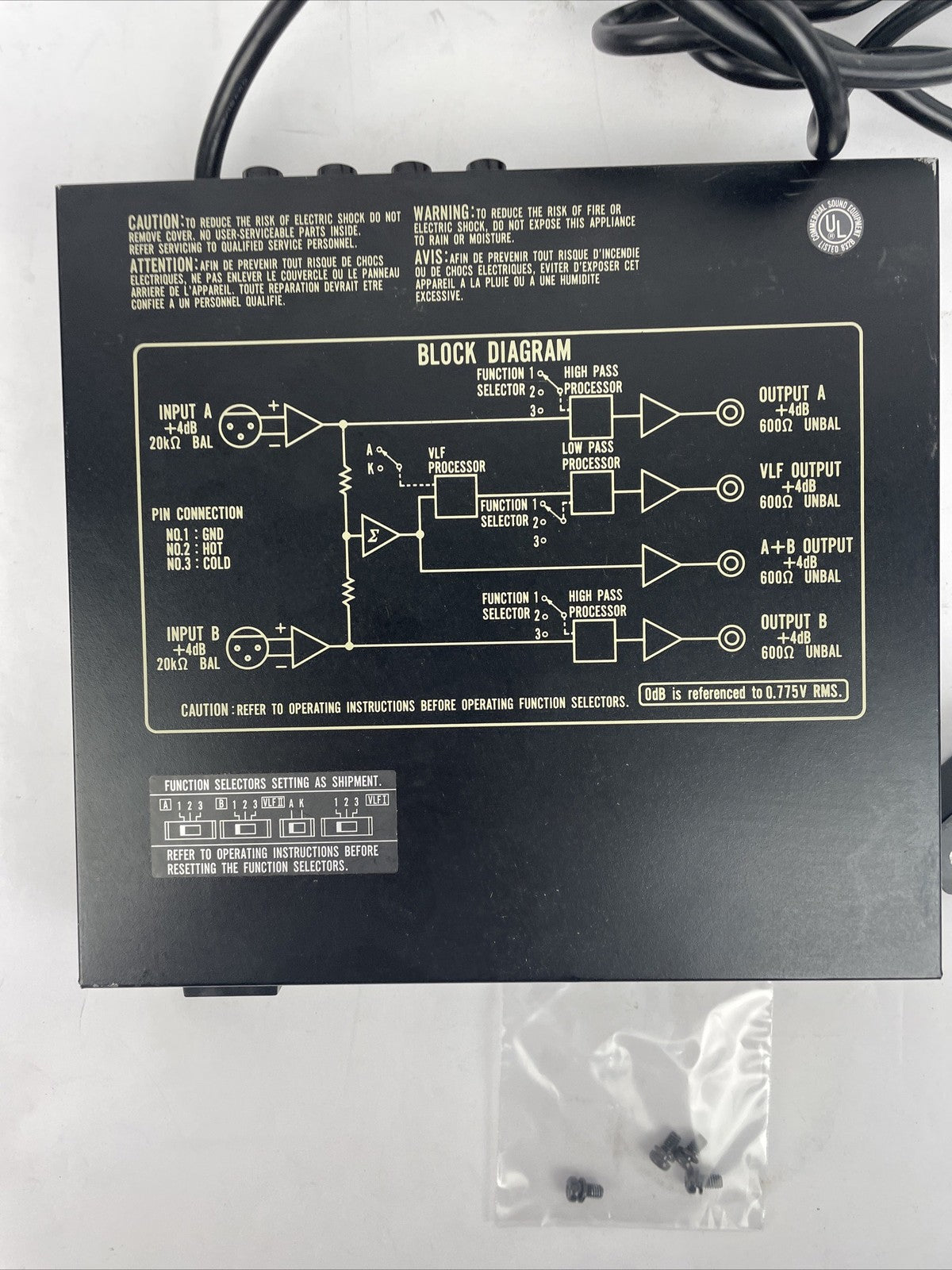 OEM Ramsa WS-SP2A Subwoofer Processor with Rack-mount Components