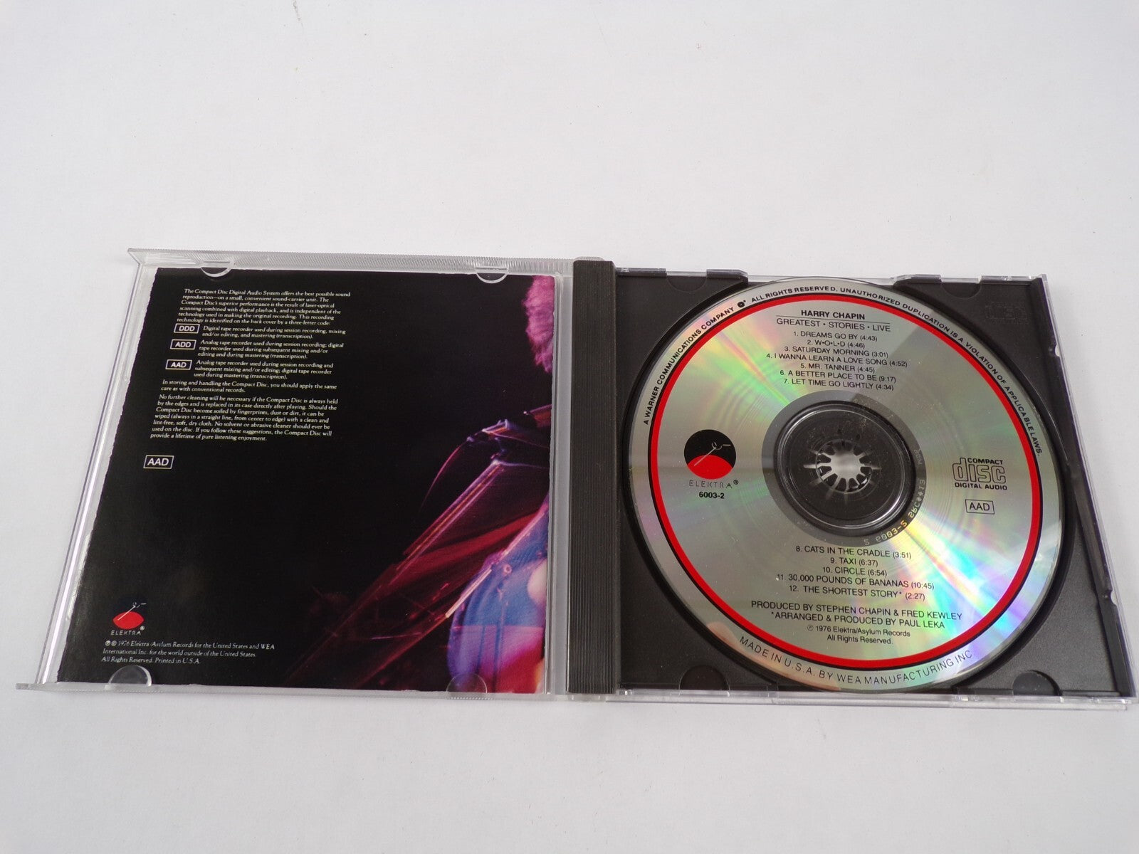 Harry Chapin Createst Stories Live Dreams Go By Saturday Morning I Wanna CD#46