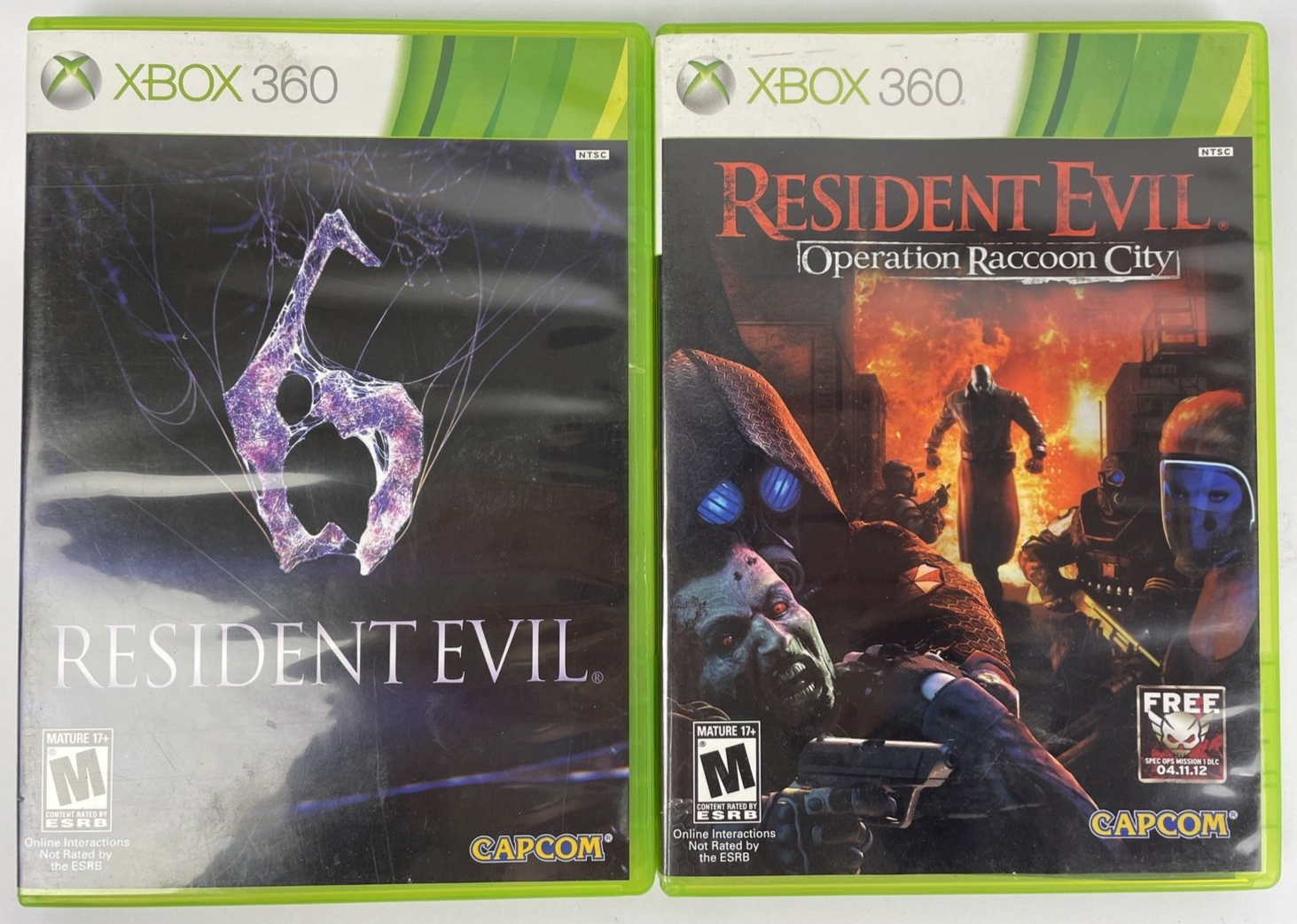 2 x Resident Evil - Operation Raccoon City Resident Evil 6 ~ Xbox 360 Complete