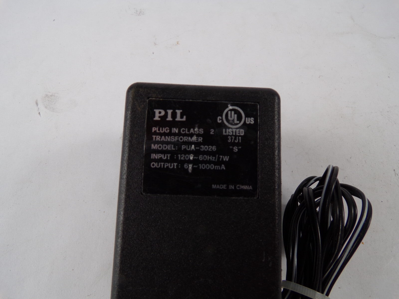 Genuine PIL PUA-3026 Output 6 V 1000mA Class 2 Power Supply Adapter A43