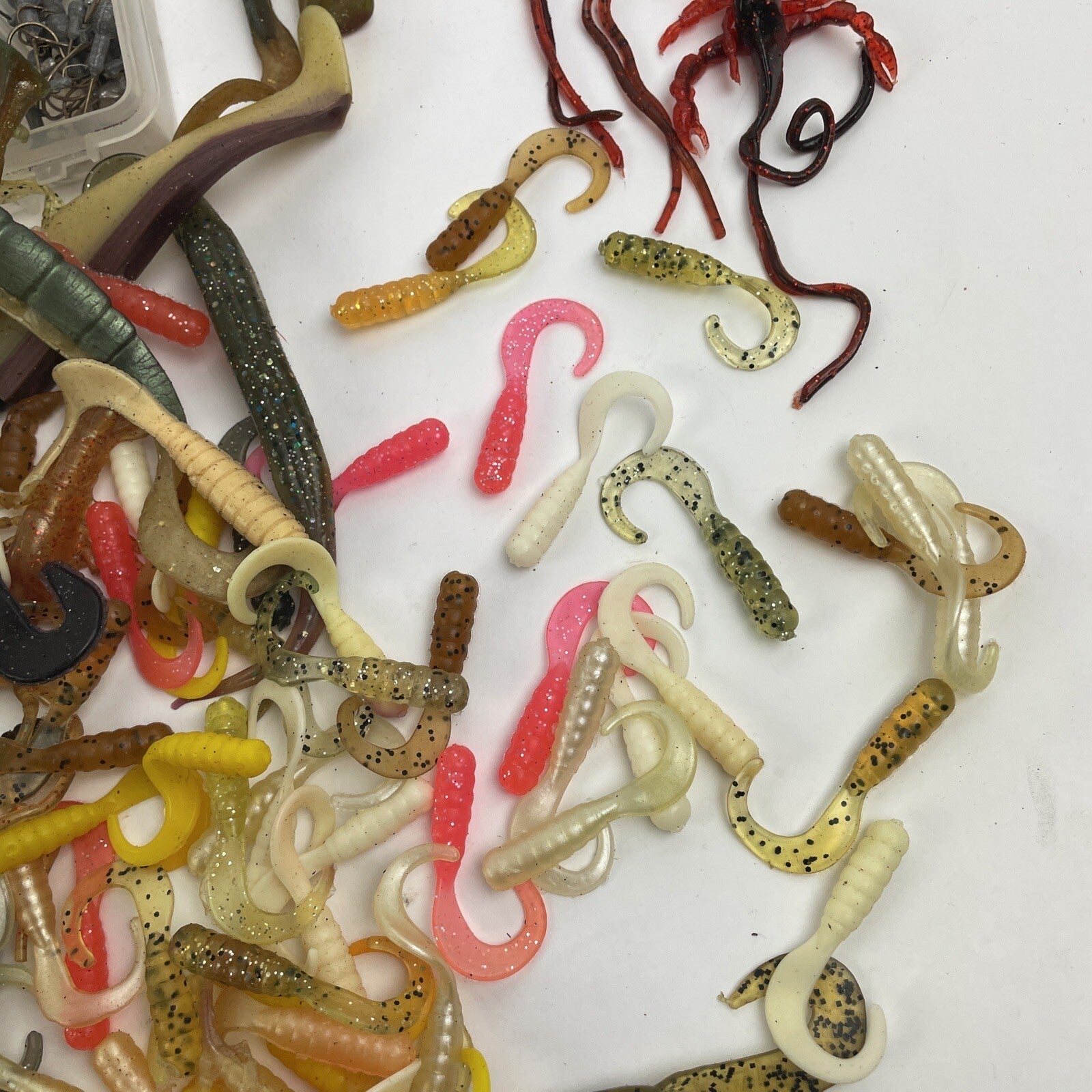 Huge Lot Bass Fishing Soft Lure - Worms Minnows Jig Grub Fishtrap Plastic Rubber