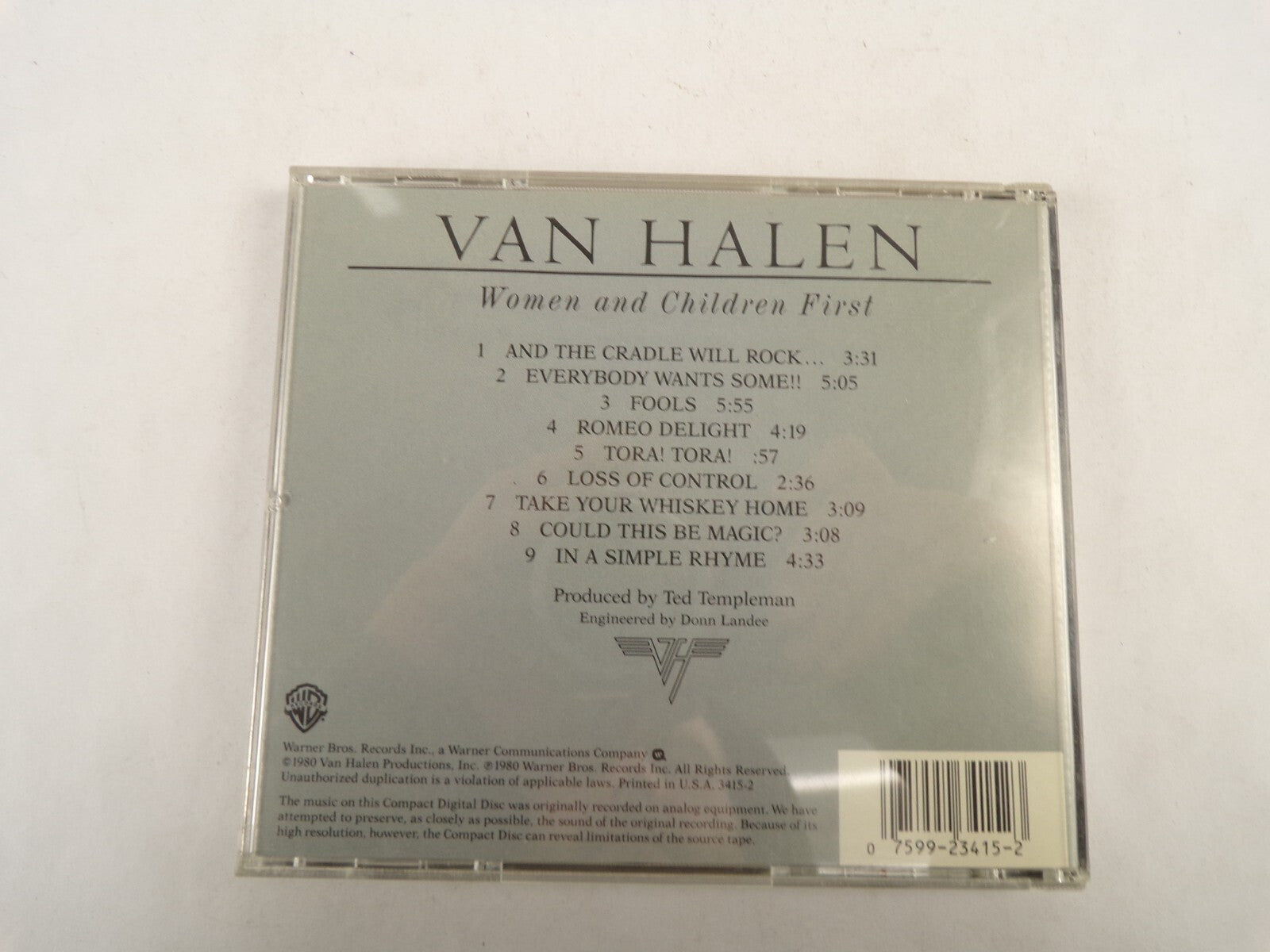 Van Halen Women And Children First And The Cradle Will Rock Fools CD#53
