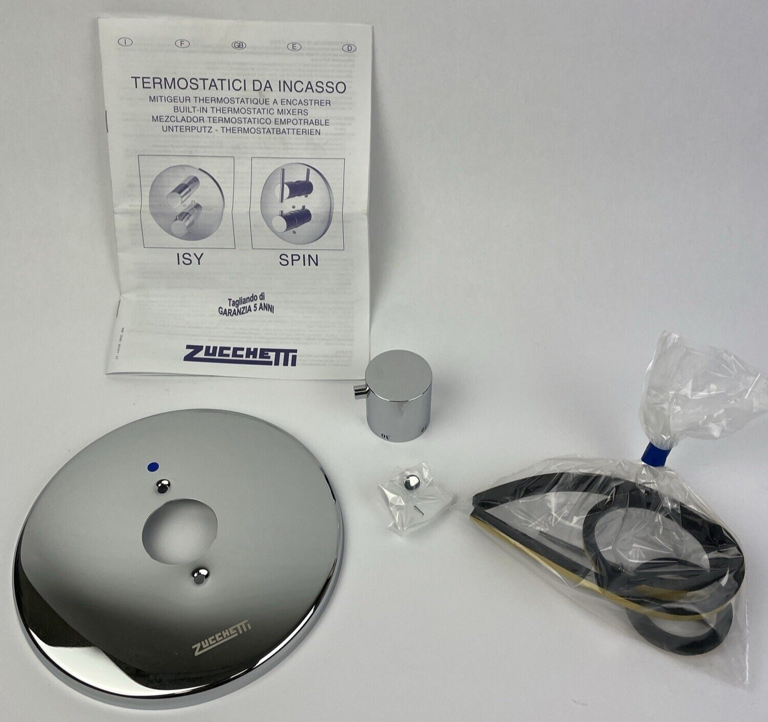 ZUCCHETTI  Built-in Thermostatic Mixer Shower Valve SP78 CHR Polished Chrome