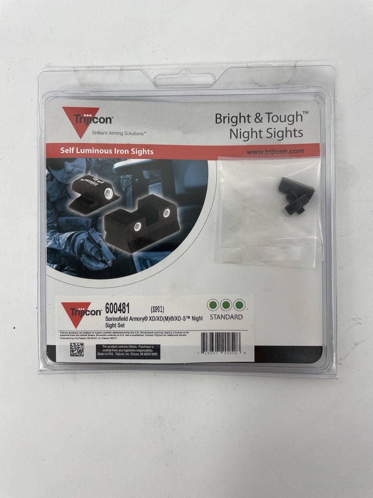 Trijicon Night Sight Set SP01 Green #8 Front & Rear 600481