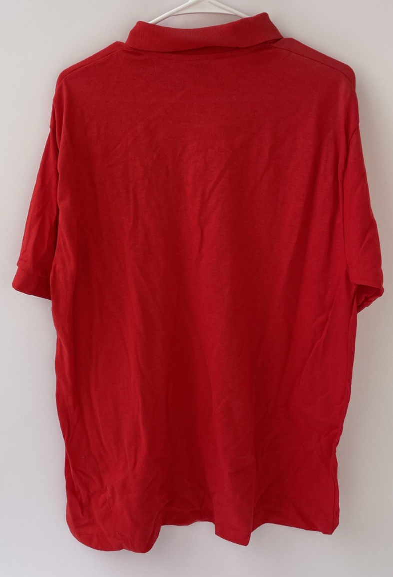 Vintage 1990's Zukers Custom Trolling Lures Collard Embroidered Golf Shirt Red L