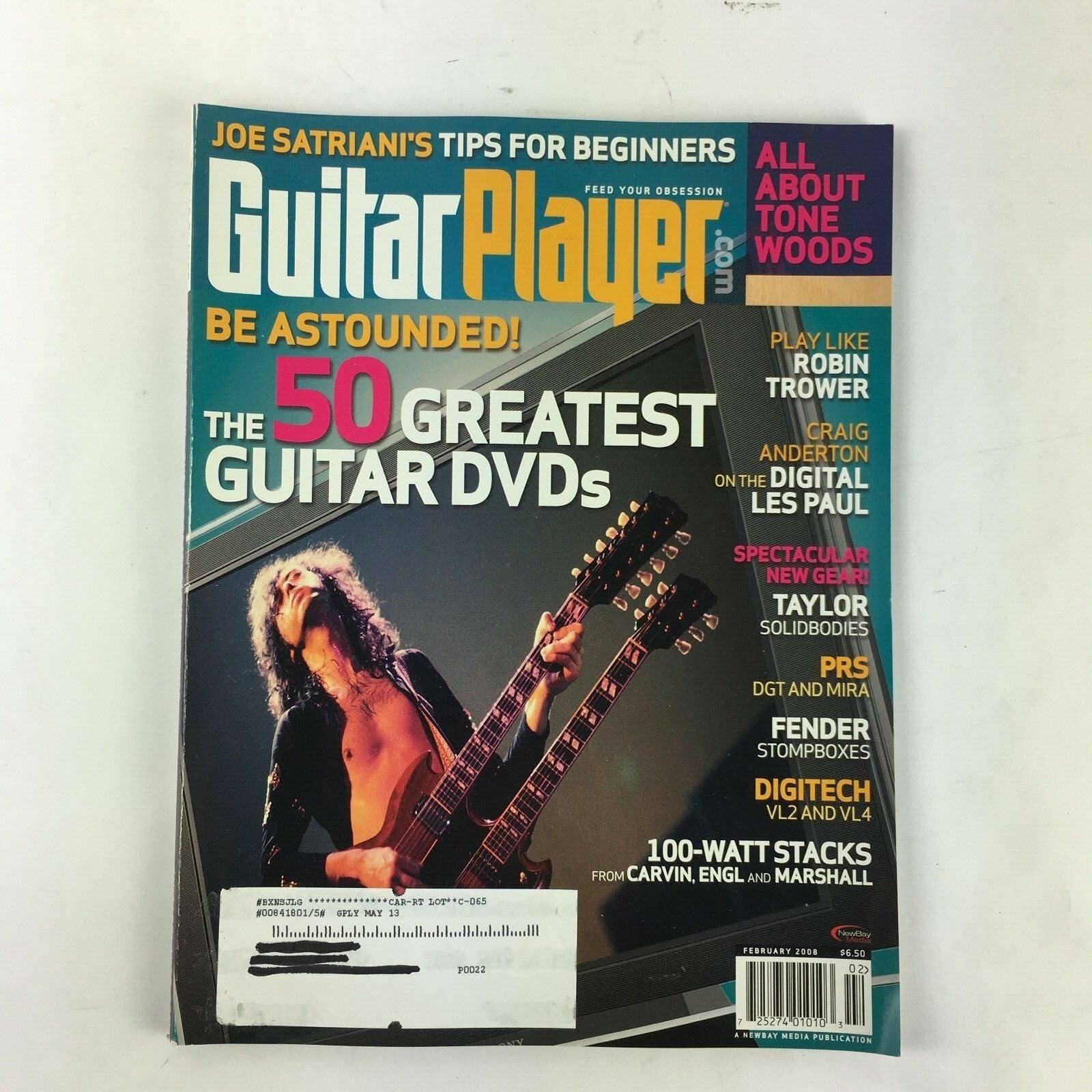 February 2008 Guitar Player Magazine The 50 Greatest Guitar DVD's Taylor Robin