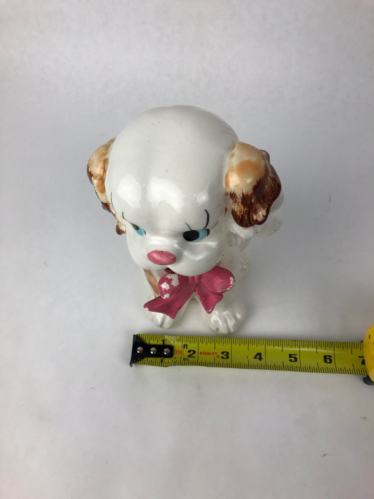 Vtg ESD Lefton Puppy Pal Locking Coin Bank anthropomorphic Japan dog lid rare 7”