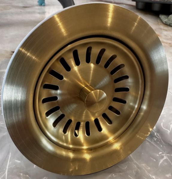 Mountain Plumbing MT300 / SB Satin Brass 3.5” Designer Kitchen Sink Strainer NEW
