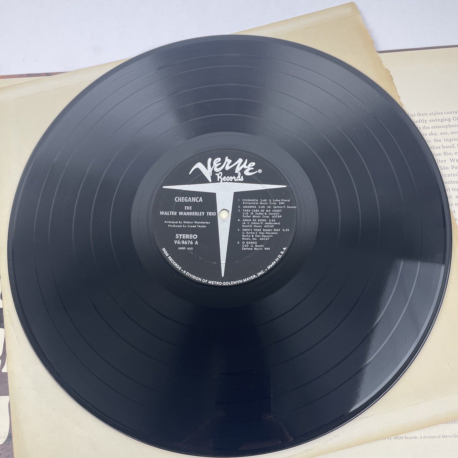 Walter Wanderley Trio 'Cheganca' VG8676 LP Vinyl Record 1966 Stereo Verve