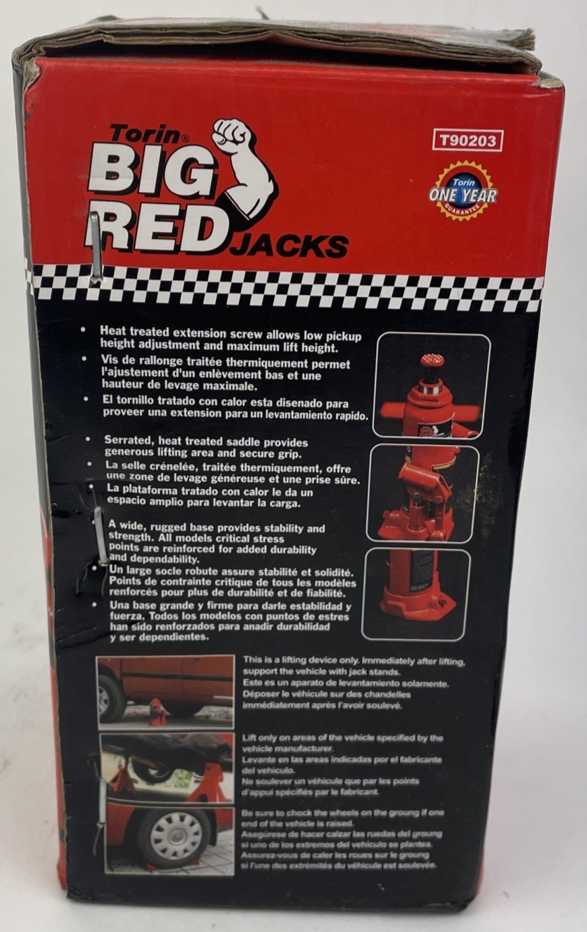 BIG RED Torin Red Hydraulic Welded Bottle Jack Clow Mold Storage ,Red, 2 Ton
