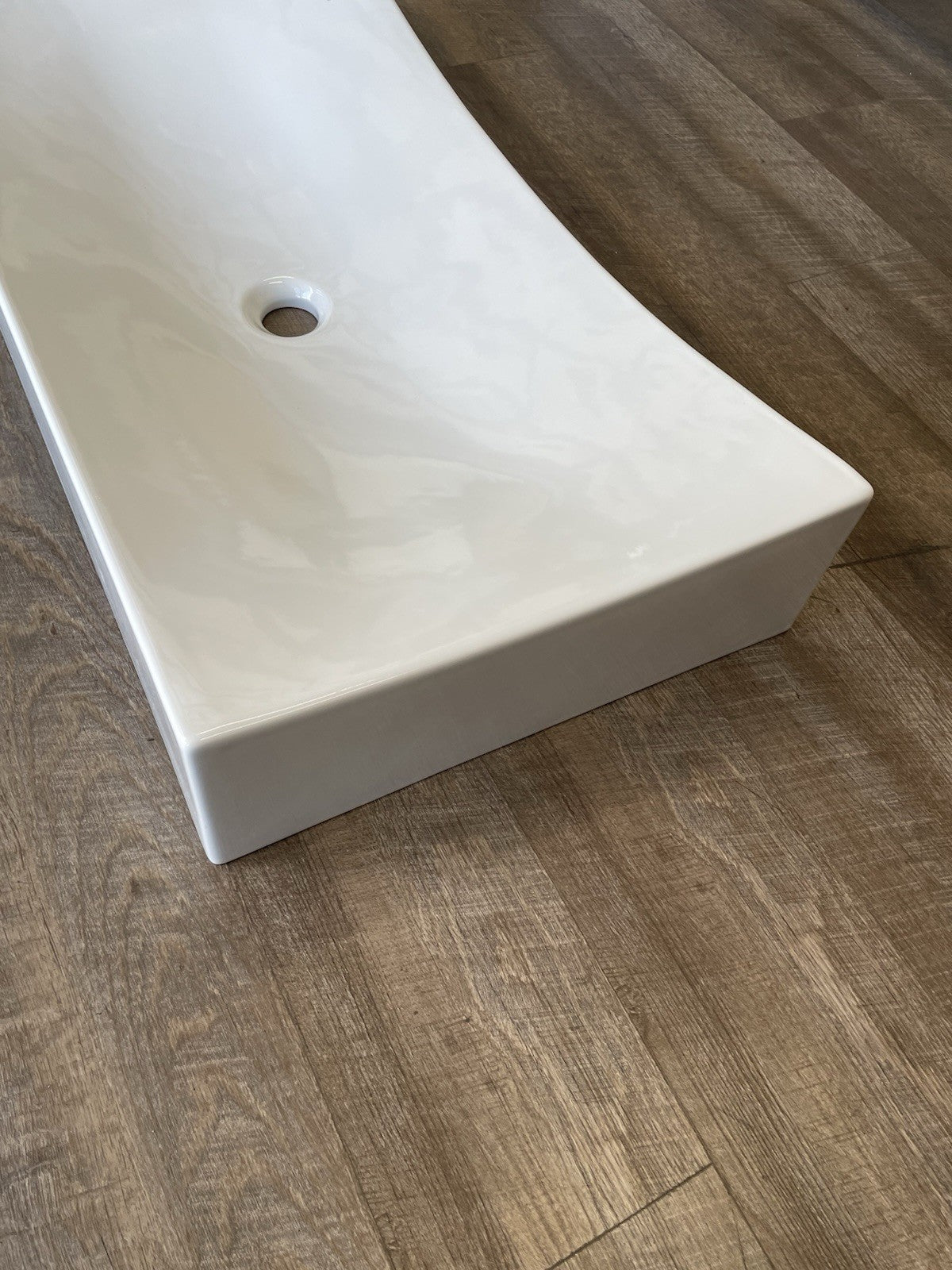 Scarabeo 8038 Tsunami 90 Rectangular Ceramic Wall Mounted Vessel Sink White