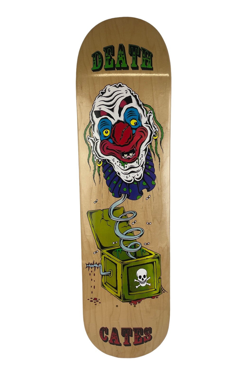Dan Cates Jack in the Box Clown Pro deck  Death Skateboards 8.5 "  with grip