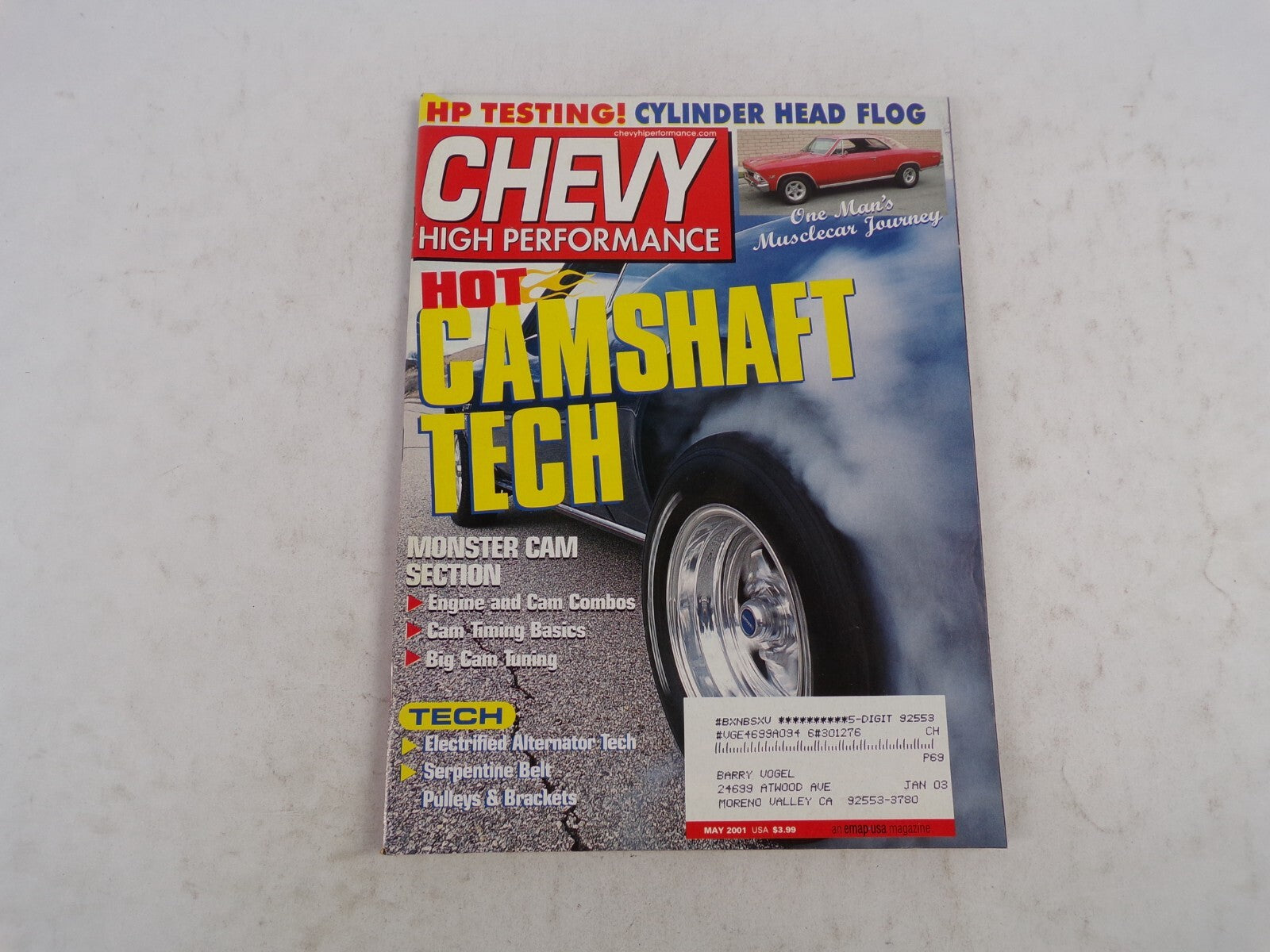May 2001 Chevy High Performance Hot Camshaft Tech HP Testing! Cylinder Head Flog