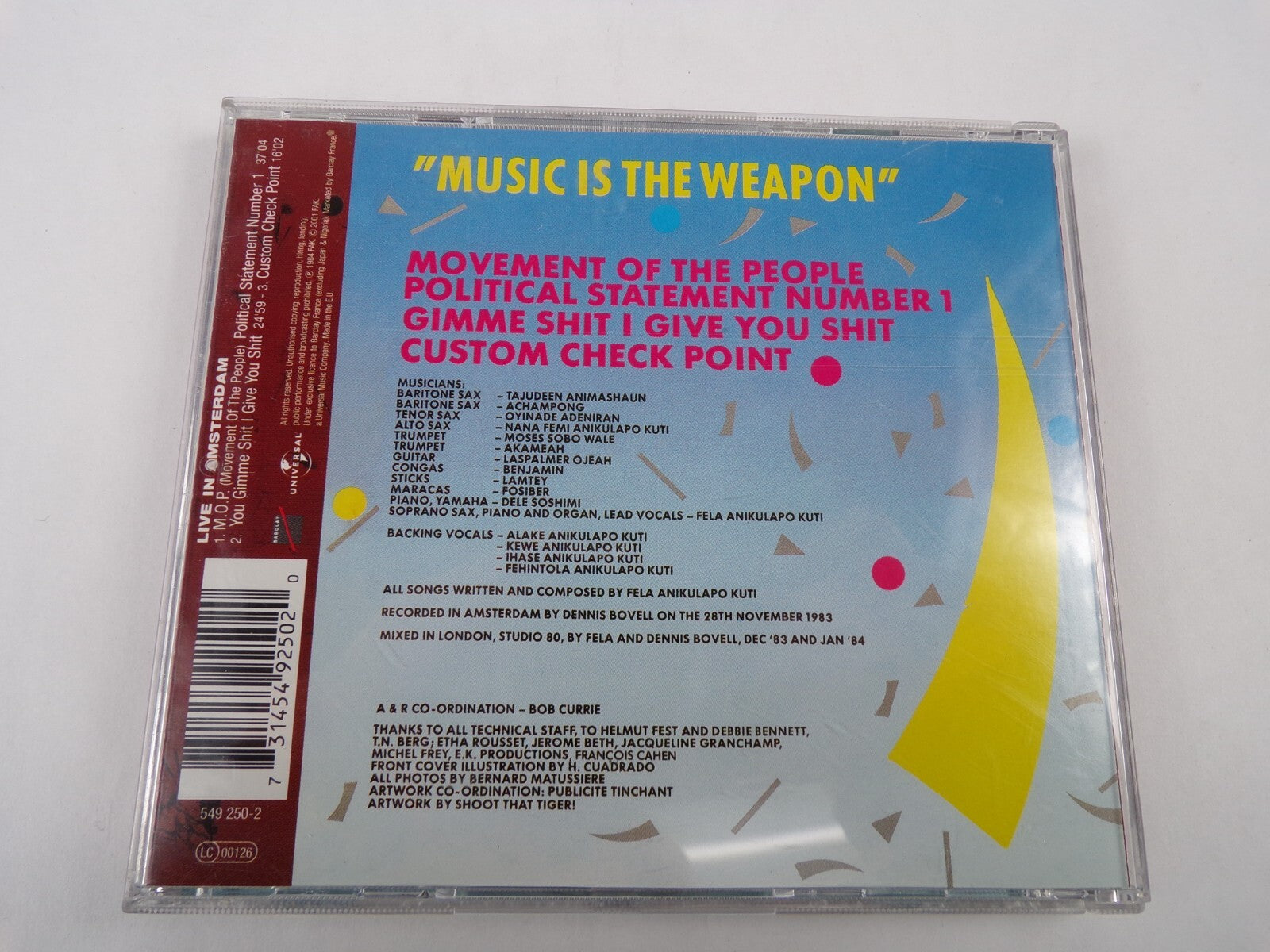 Fela Live In Amsterdam Music Is The Weapon Movement Of The People CD#58