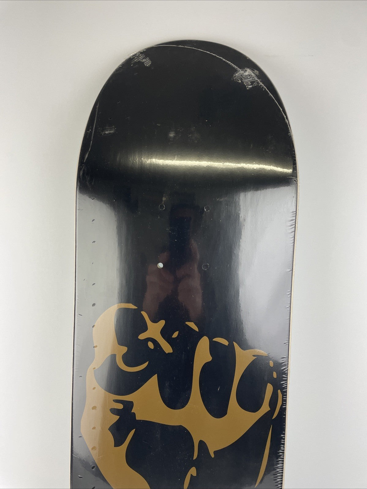 GREEN ISSUE Skateboards Gold Fist Black Militant Products Skateboard Deck 8.25"