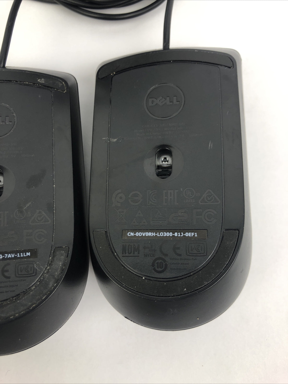 (Lot of 2) 2 x  Dell MS116 USB Wired Optical Scroll Wheel Black Mouse VGC LOOK